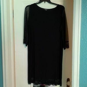 Black Beaded Shift Cocktail Dress
